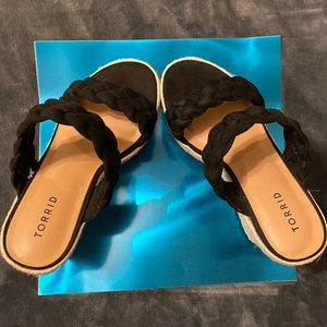 Wide width braided wedges…perfect for a beach vacation or summer wedding, etc